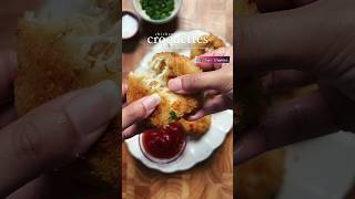 Chicken cheese potato croquettes recipe at home  potatocroquettes chickenpotpie crispypotatoes [upl. by Hillery647]