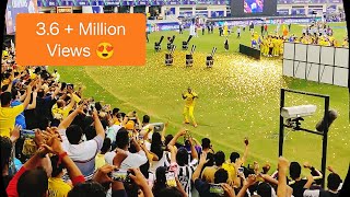 DJ Bravo Champion Dance Celebration with CSK Fans  CSK vs KKR IPL Final 2021 [upl. by Errot660]