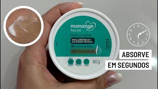 CREME FACIAL MONANGE ANTIOLEOSIDADE HIDRA MATTE  absorção rápida demais [upl. by Bergin157]