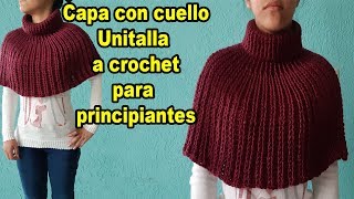 capa a crochet  tutorial  tejido facil  poncho a crochet para principiantes [upl. by Bonney]