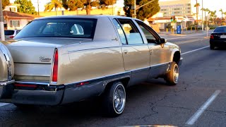 CADILLAC LOWRIDER SKATING DOWN CRENSHAW BLVD [upl. by Oniratac]