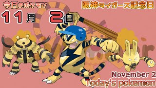 【ポケモンカレンダー】トラ柄模様のポケモンはでんきタイプばかり。112のポケモン【ポケモン】【Todays pokemon】 [upl. by Cherey]