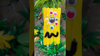 DIY Fun Monster Wooden Craft for Kids Easy Popsicle Stick Craft Idea 🎃 diy craft craftyfun kids [upl. by Enreval]