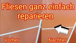 Fliesen reparieren  Anleitung Tipps Infos amp Hilfe Tutorial [upl. by Lauer303]