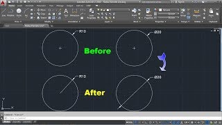 AutoCAD Radius Dimension Line to Center  AutoCAD Diameter Dimension Two Arrows [upl. by Ebert]