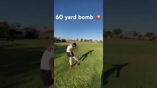 60 yard Kickoff football god kickers AdamBotkin [upl. by Ahsinrad812]