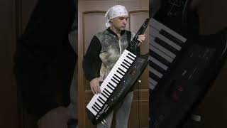 QUEEN  BREAKTHRU cover on KEYTAR Guitar solo shorts [upl. by Anerrol]