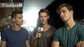 Ryan Taylor  Corneliani Backstage  Milan Mens Fashion Week Spring 2012  FashionTV  FTVcom [upl. by Hirschfeld773]