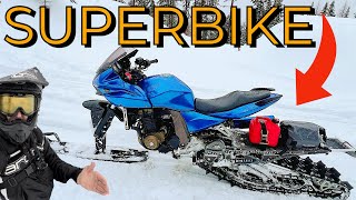 Streetbike To Timbersled Insane High Horsepower Snowbike [upl. by Aber]