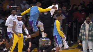 LeBron almost hurt himself celebrating that THT dunk [upl. by Claman]