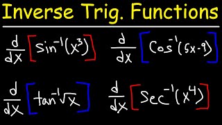 Derivatives of Inverse Trigonometric Functions [upl. by Eselahs]