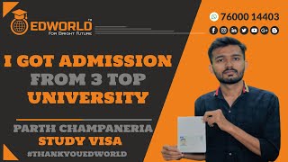 Parth Champaneria  25 Year Gap  Germany  Visa Achiever  Edworld Education  thankyouedworld​ [upl. by Retloc836]