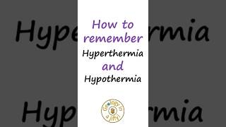 Hypothermia and Hyperthermia  how to remember them 👍🏻 [upl. by Nevarc]