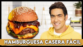 La mejor HAMBURGUESA CASERA que puedes hacer FÁCIL Y RÁPIDO  Con Christopher Carpentier [upl. by Arvad173]