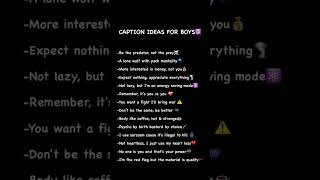 Caption ideas for boys pls sub [upl. by Iraj]