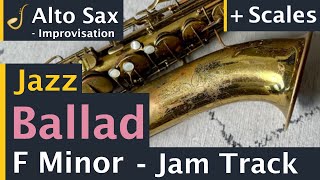 Alto Saxophone Jazz Ballad Backing Track Jam in G Minor  Improvisation [upl. by Baldridge]