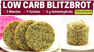 Low Carb Brot Rezept  3 Minuten 4 Zutaten 5 g Kohlenhydrate  Schnelles Low Carb Blitzbrot backen [upl. by Behnken876]