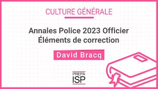 Annales Police 2023  Culture générale Officier [upl. by Clio]