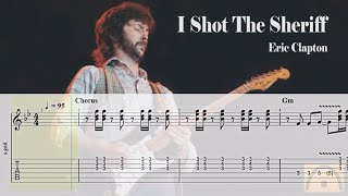 I Shot The Sheriff  Eric Clapton  Guitar Tab [upl. by Llednahs]