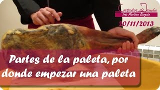 Partes de la paleta por dónde empezar una paleta en casa  Iván Martínez Cortador de jamón Teruel [upl. by Haldane]