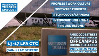 American Express Strategy  Profiles  CTC  OnCampus  OffCampus  Hackathon  Resume  Tips [upl. by Dodwell]