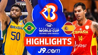 Brazil 🇧🇷 vs Spain 🇪🇸  J9 Highlights  FIBA Basketball World Cup 2023 [upl. by Aneeuq]