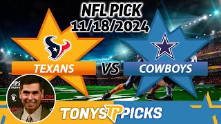 Houston Texans vs Dallas Cowboys Pick 111824 NFL Week 11 Spread Pick [upl. by Derby]