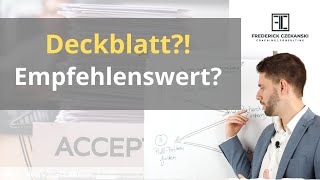 Bewerbung Deckblatt  Wann macht es Sinn [upl. by Rogerg]