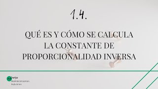 Cómo calcular la constante de proporcionalidad inversa [upl. by Capone32]