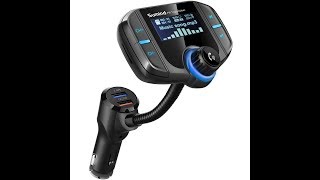 Bluetooth FM Transmitter Sumind Wireless Radio Adapter Hands Free Car Kit with 1 7 Inch Display QC [upl. by Hanway]