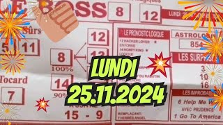 Boss Demain lundi 25 NOVEMBRE 2024👁base SOLIDE 📣QUINTE demain [upl. by Connors]