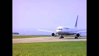 Britannia Airways Boeing 767 At Manchester Airport 1990s [upl. by Aiuqram401]