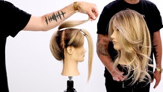 Butterfly Layered Haircut Tutorial Using Only 3 Ponytails  Easy To Follow [upl. by Hemminger]