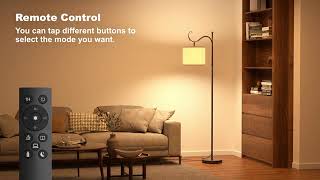 luckystyle LED Floor Lamp for Living Room Dimmable Standing Lamps with Foot SwitchRemote Custom [upl. by Anirad525]