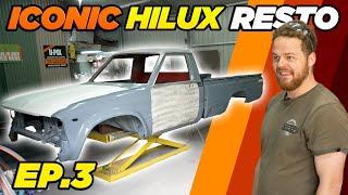 VINTAGE TOYOTA HILUX Panels restored from trash to PERFECT Beginner Panel Beating Tips [upl. by Anav]