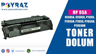 HP CE505A CE505X P2035 P2035N P2055 P2055N P2055DN TONER DOLUMU [upl. by Lledrac]