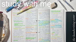 study with me 📑📎  1 hour real time handwriting notes ✍🏻 real sound asmr 🎧 no bgm [upl. by Dam]