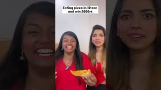 Eat Pizza in 10 sec and win 5000rs 😱 ytshort funny youtubeshorts [upl. by Humbert]