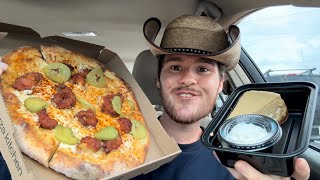 California Pizza Kitchen Nashville Hot Honey Pizza and Pumpkin Cheesecake Review [upl. by Mccafferty]