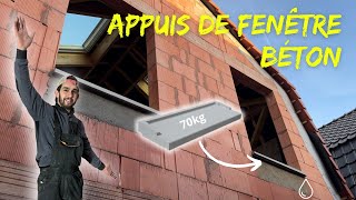 POSE DES APPUIS DE FENETRE EN BETON  VLOG Rénovation 25 [upl. by Kcirdorb]