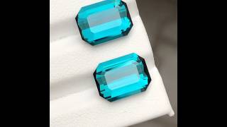 Flawless 90 CT Perfect Match Pair Blue Indicolite Tourmaline Gemstones from Afghanistan [upl. by Bonni]