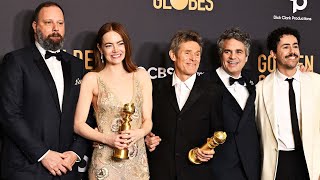 Golden Globe Nominees Battle Gusty Wind on Red Carpet [upl. by Keverian676]