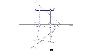 Sección a hexaedro por plano oblicuo en sistema diédrico Dibujo técnico Proyección y abatimiento [upl. by Stanfield422]