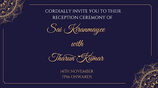 Sai Kiranmayee with Tharun Kumar  RECEPTION [upl. by Nollad]