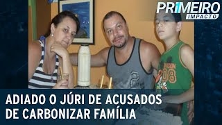 Júri de acusados de carbonizar família Gonçalves é adiado por falta  Primeiro Impacto 130622 [upl. by Lepper]