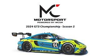 MC Motorsport  GT3 Championship Season 22024  Round 3  Sebring International  iRacing [upl. by Ashton]