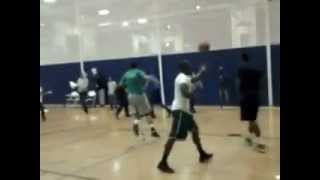 Koffi Selom Egbeto jumps over Kennedy Chukwuocha at Umass Lowell Dunk Content [upl. by Ettenuahs]