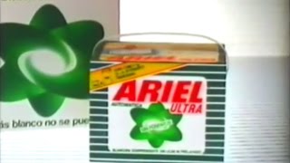 1990 Nuevo Detergente Ariel Ultra  Blancura sin lejía ni prelavado  Publicidad Anuncio Comercial [upl. by Annaes741]