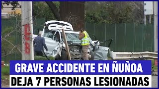 Grave accidente en Ñuñoa Arrasaron con casa y evadieron control policial [upl. by Enovaj124]