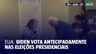 Biden vota antecipadamente nas eleições presidenciais dos EUA [upl. by Flanigan]